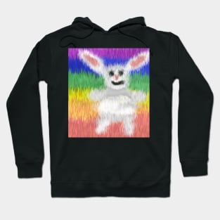 painting colorful grass with rabbit Hoodie